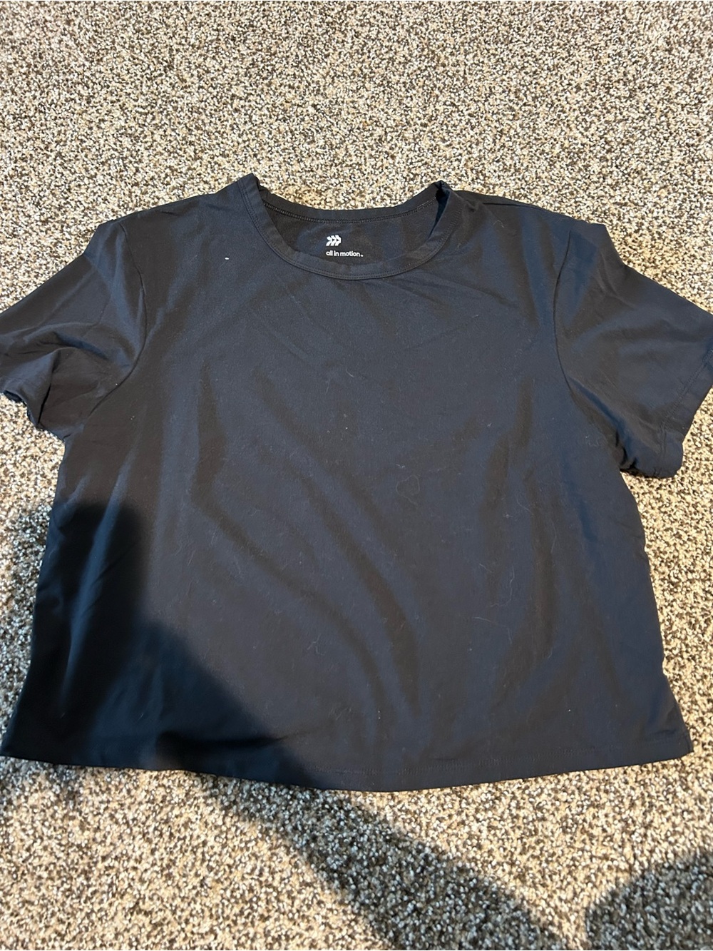 All in Motion Black Cropped Athletic T-Shirt